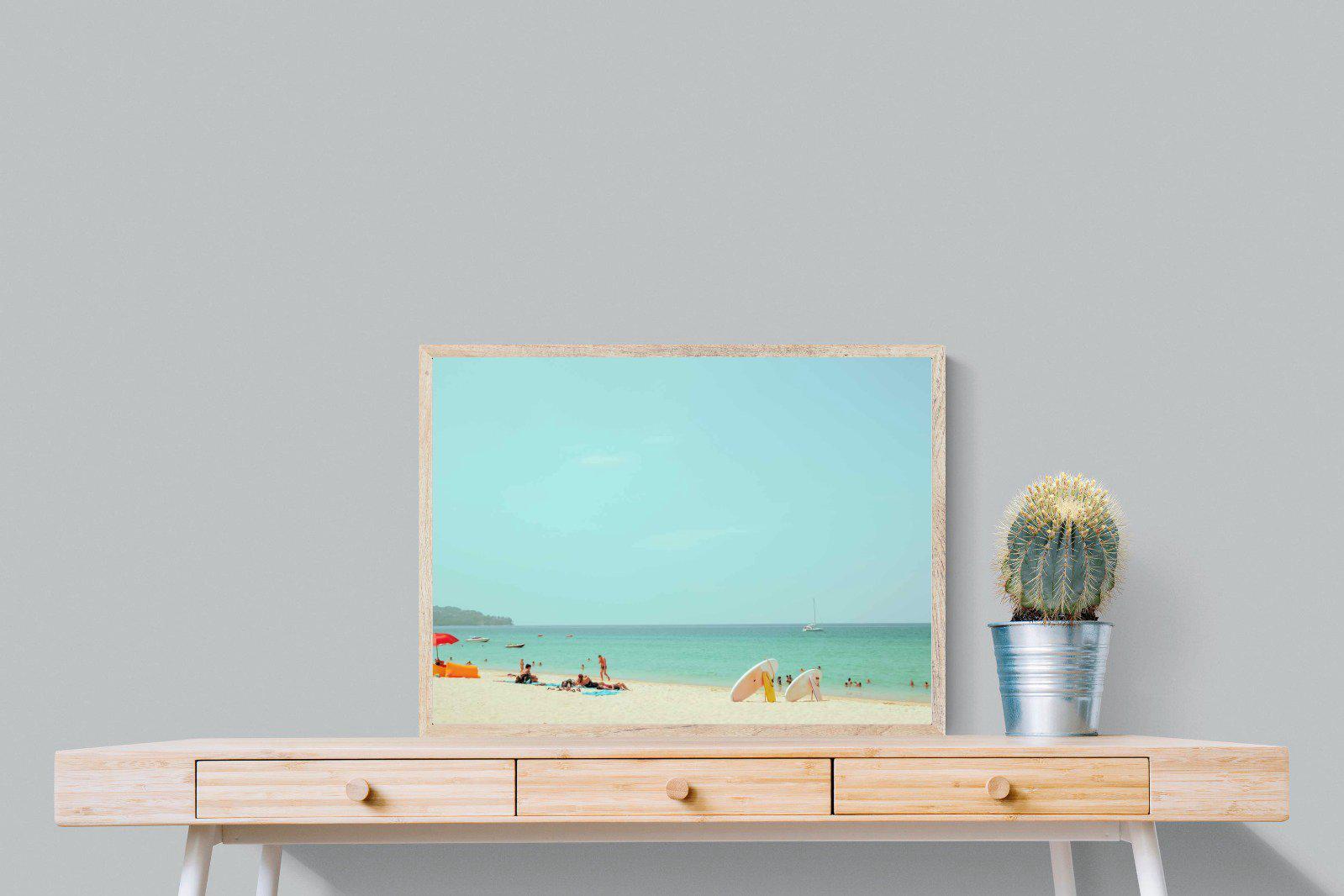 Retro Beach-Wall_Art-80 x 60cm-Mounted Canvas-Wood-Pixalot
