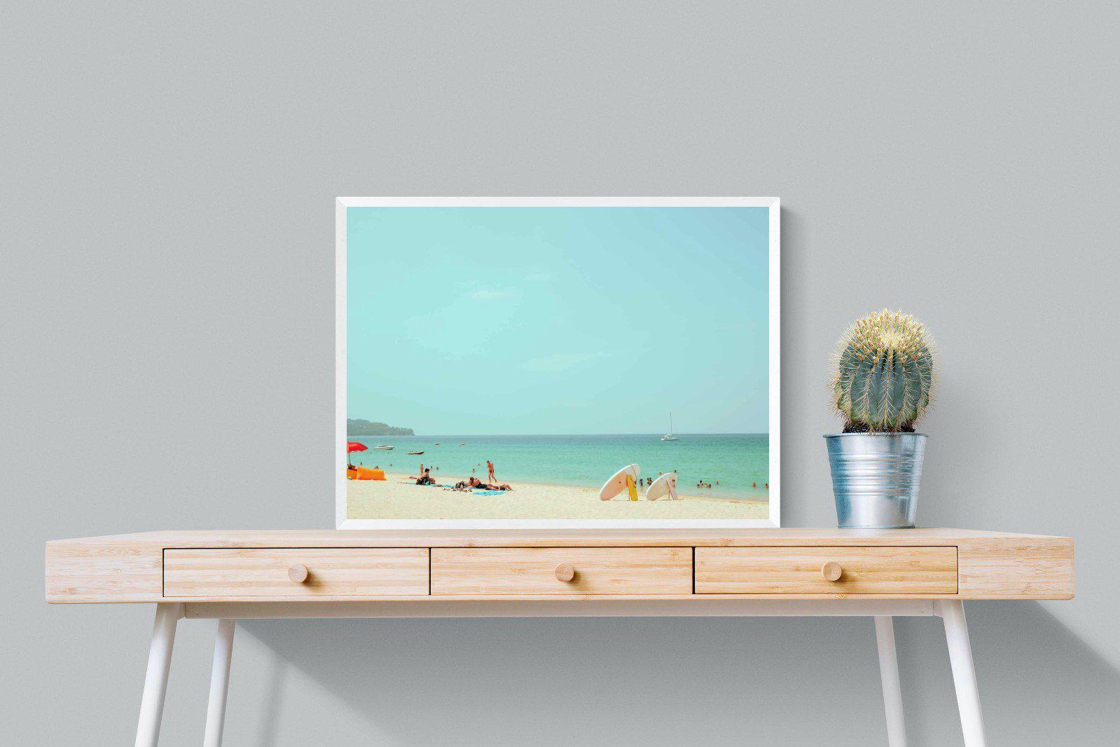 Retro Beach-Wall_Art-80 x 60cm-Mounted Canvas-White-Pixalot