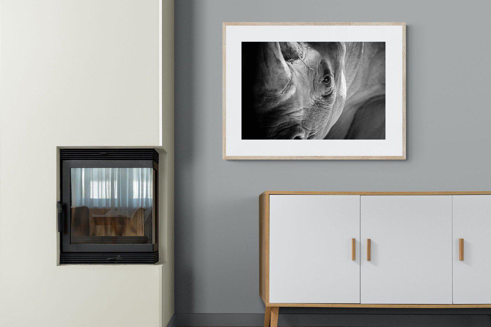 Rhino Eye-Wall_Art-100 x 75cm-Framed Print-Wood-Pixalot