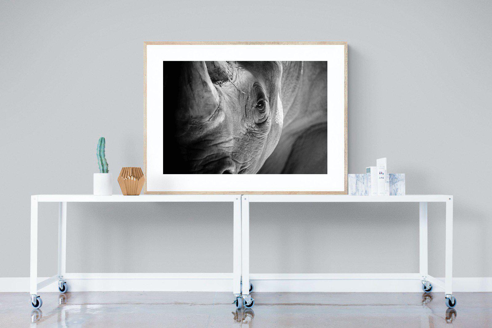 Rhino Eye-Wall_Art-120 x 90cm-Framed Print-Wood-Pixalot