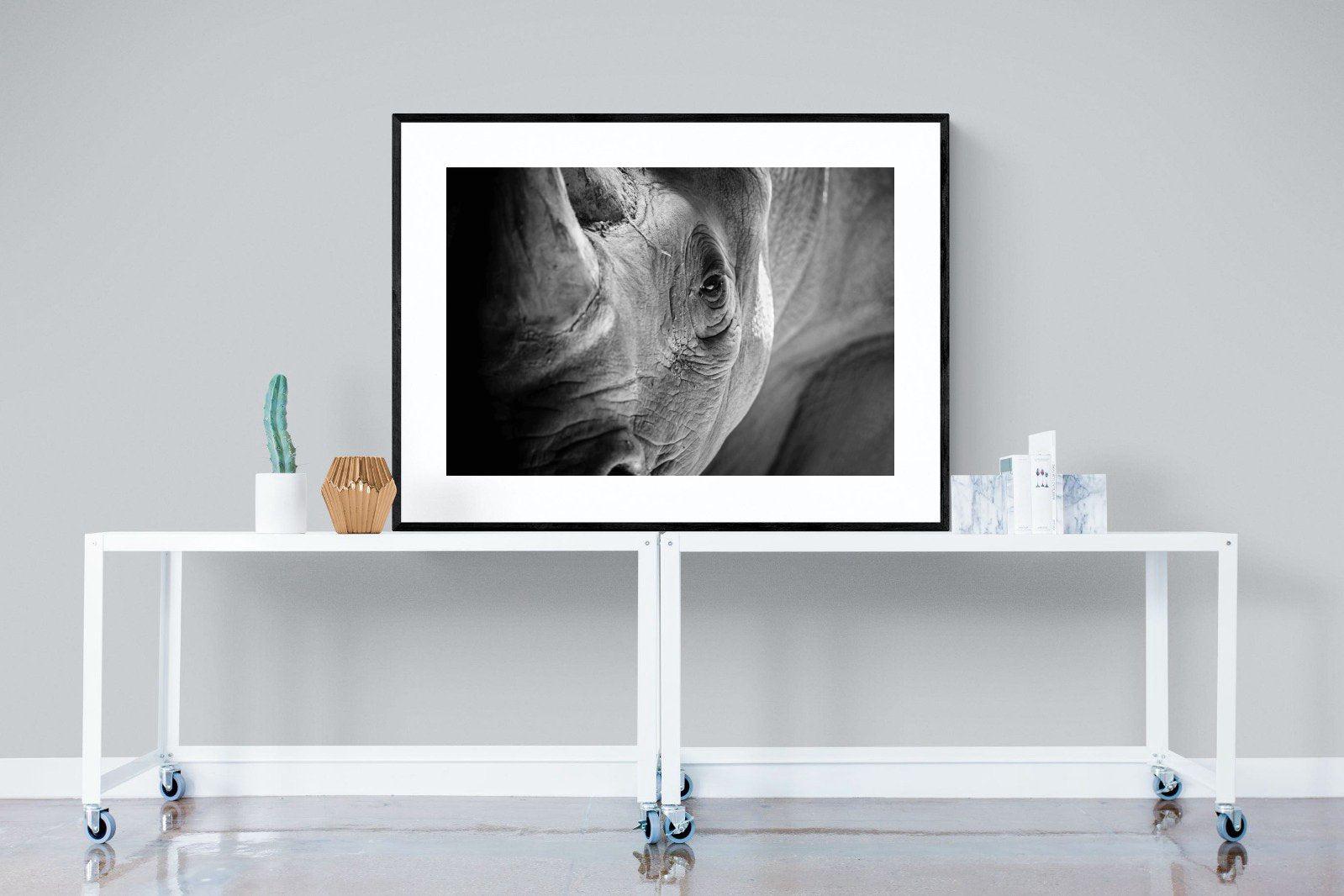 Rhino Eye-Wall_Art-120 x 90cm-Framed Print-Black-Pixalot