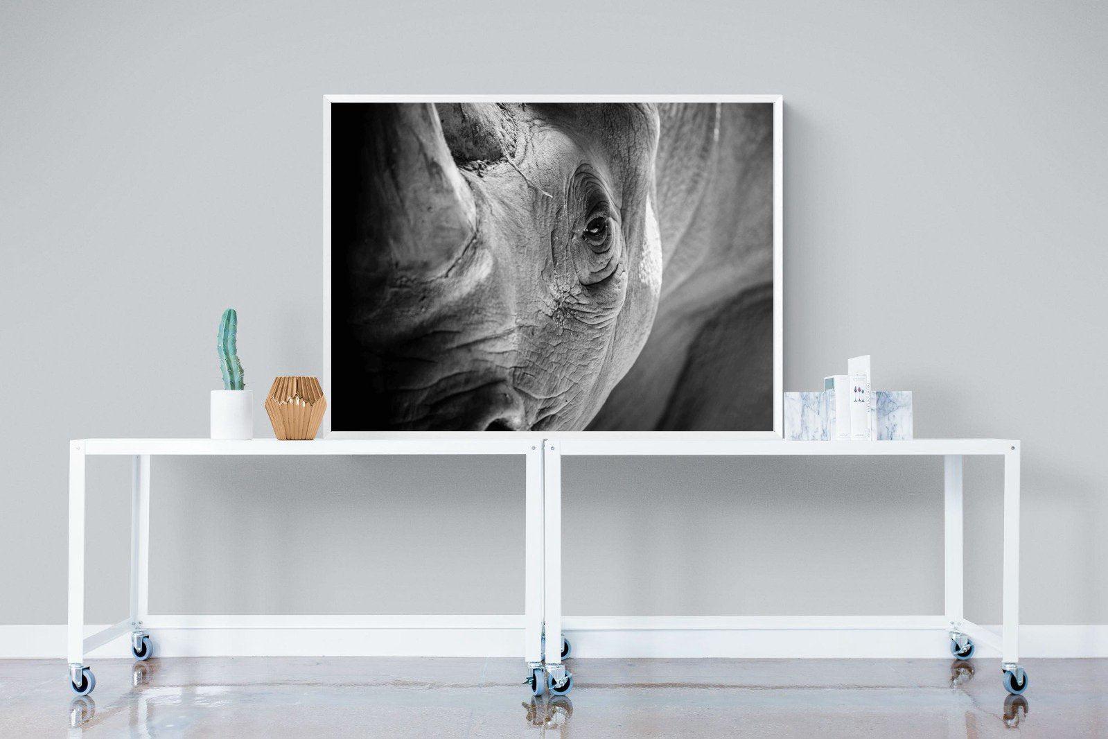 Rhino Eye-Wall_Art-120 x 90cm-Mounted Canvas-White-Pixalot