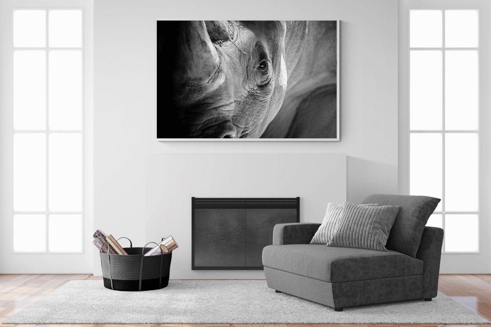 Rhino Eye-Wall_Art-150 x 100cm-Mounted Canvas-White-Pixalot