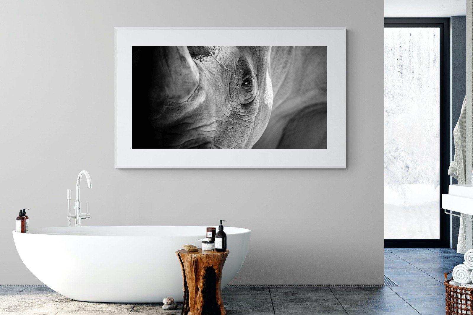 Rhino Eye-Wall_Art-180 x 110cm-Framed Print-White-Pixalot