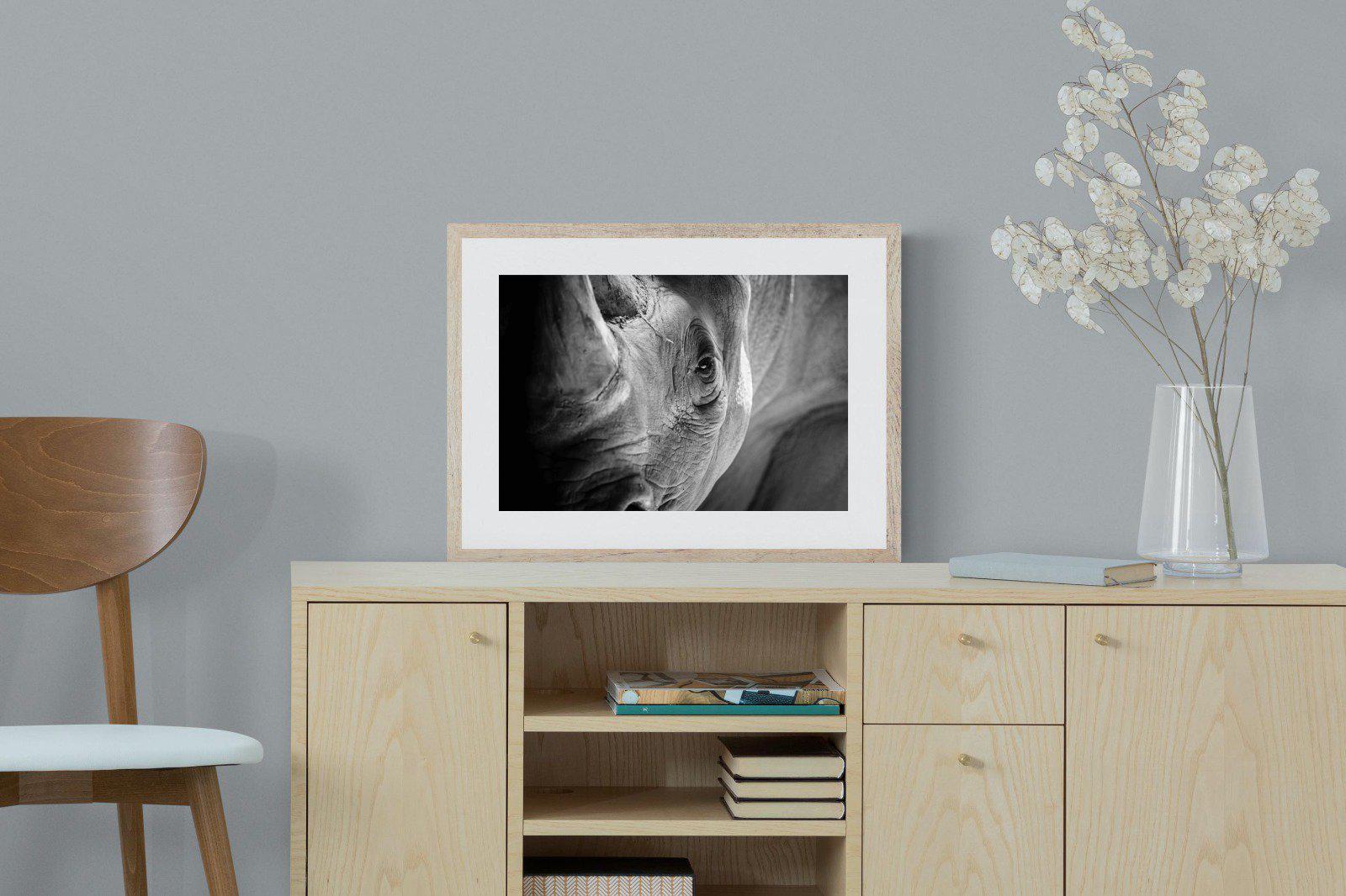 Rhino Eye-Wall_Art-60 x 45cm-Framed Print-Wood-Pixalot