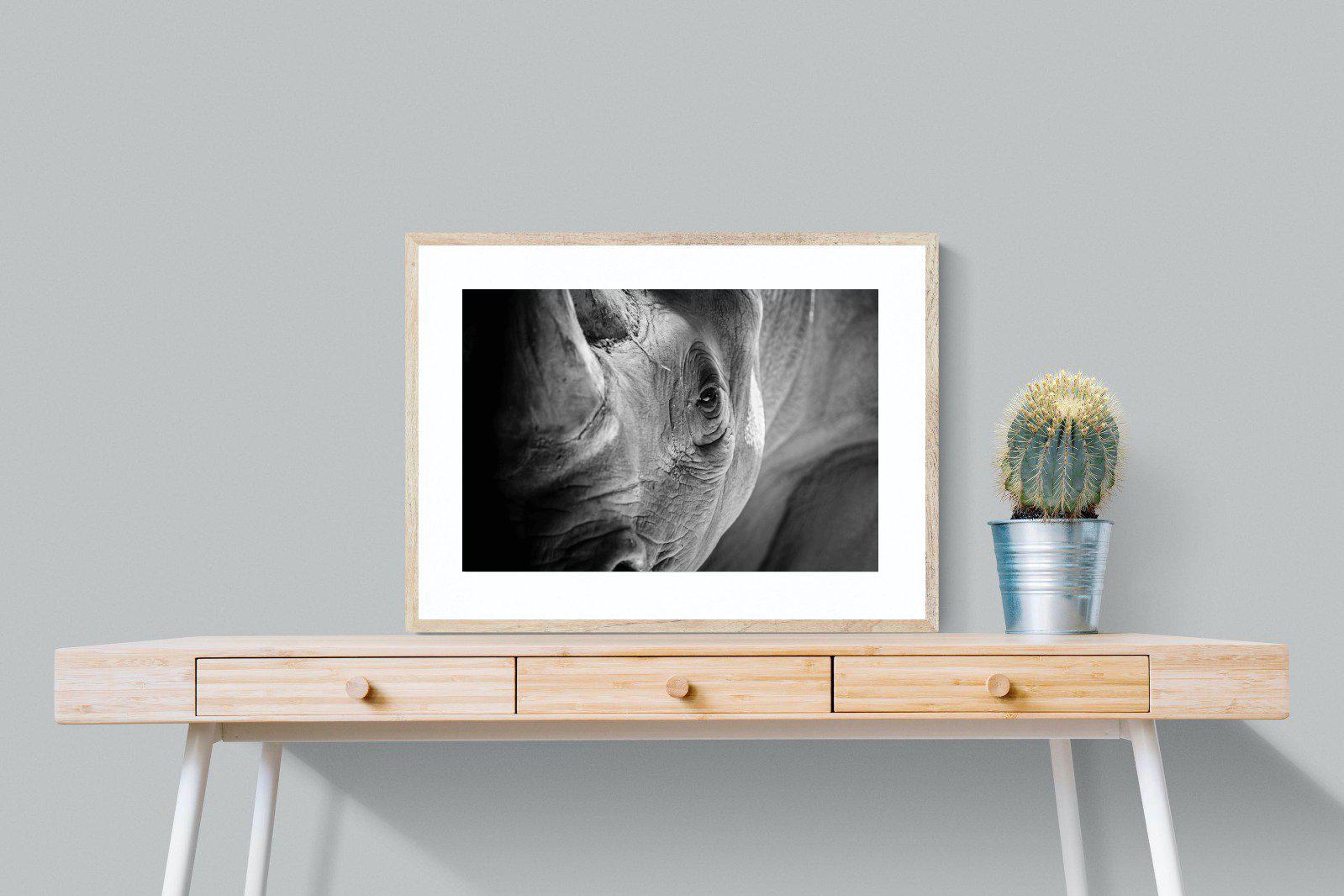 Rhino Eye-Wall_Art-80 x 60cm-Framed Print-Wood-Pixalot