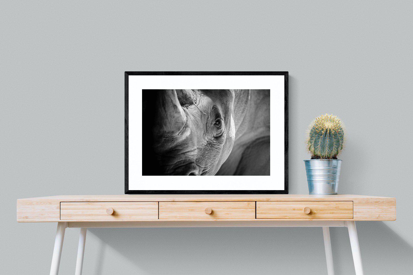 Rhino Eye-Wall_Art-80 x 60cm-Framed Print-Black-Pixalot