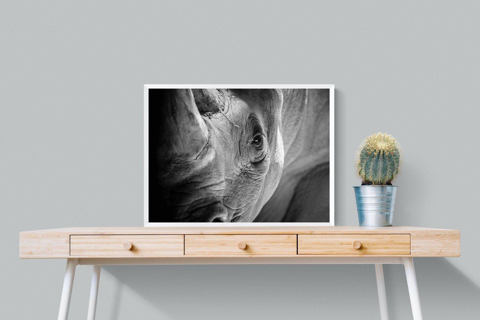 Rhino Eye-Wall_Art-80 x 60cm-Mounted Canvas-White-Pixalot