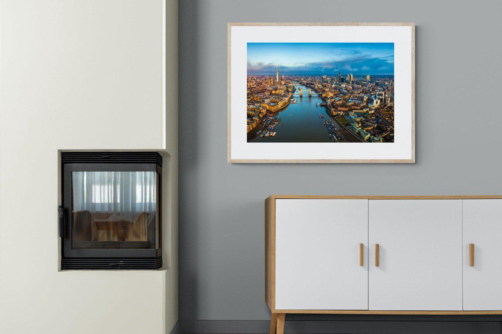 River Thames-Wall_Art-100 x 75cm-Framed Print-Wood-Pixalot