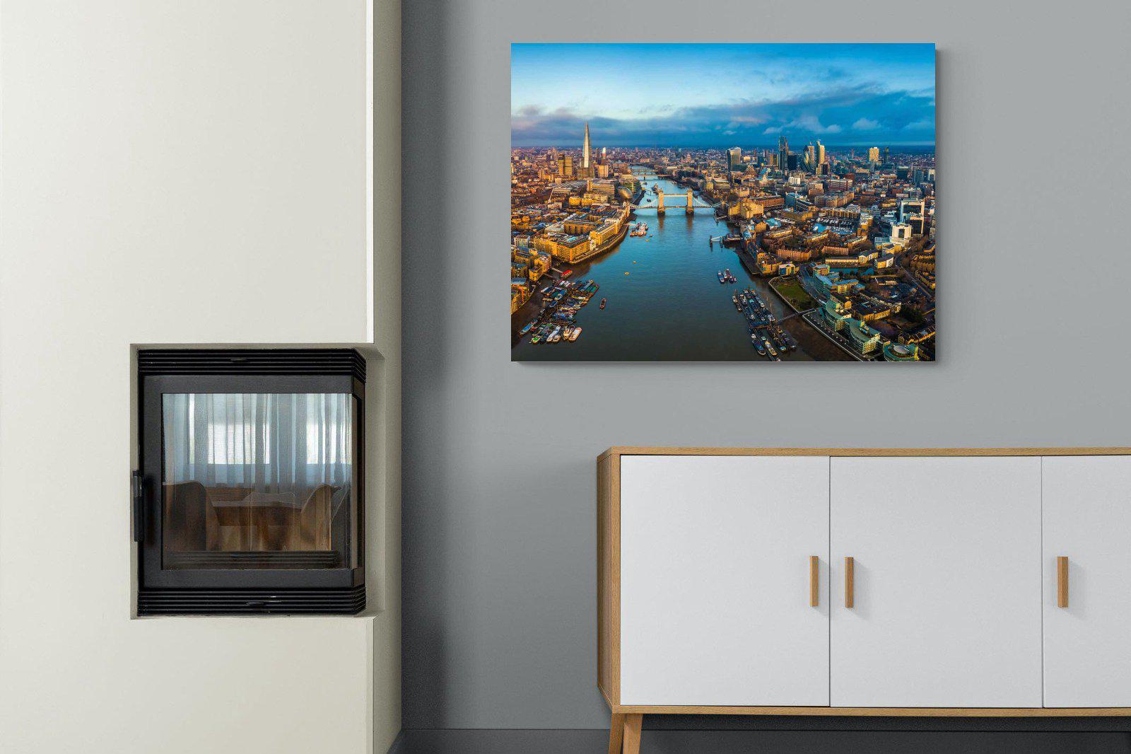 River Thames-Wall_Art-100 x 75cm-Mounted Canvas-No Frame-Pixalot