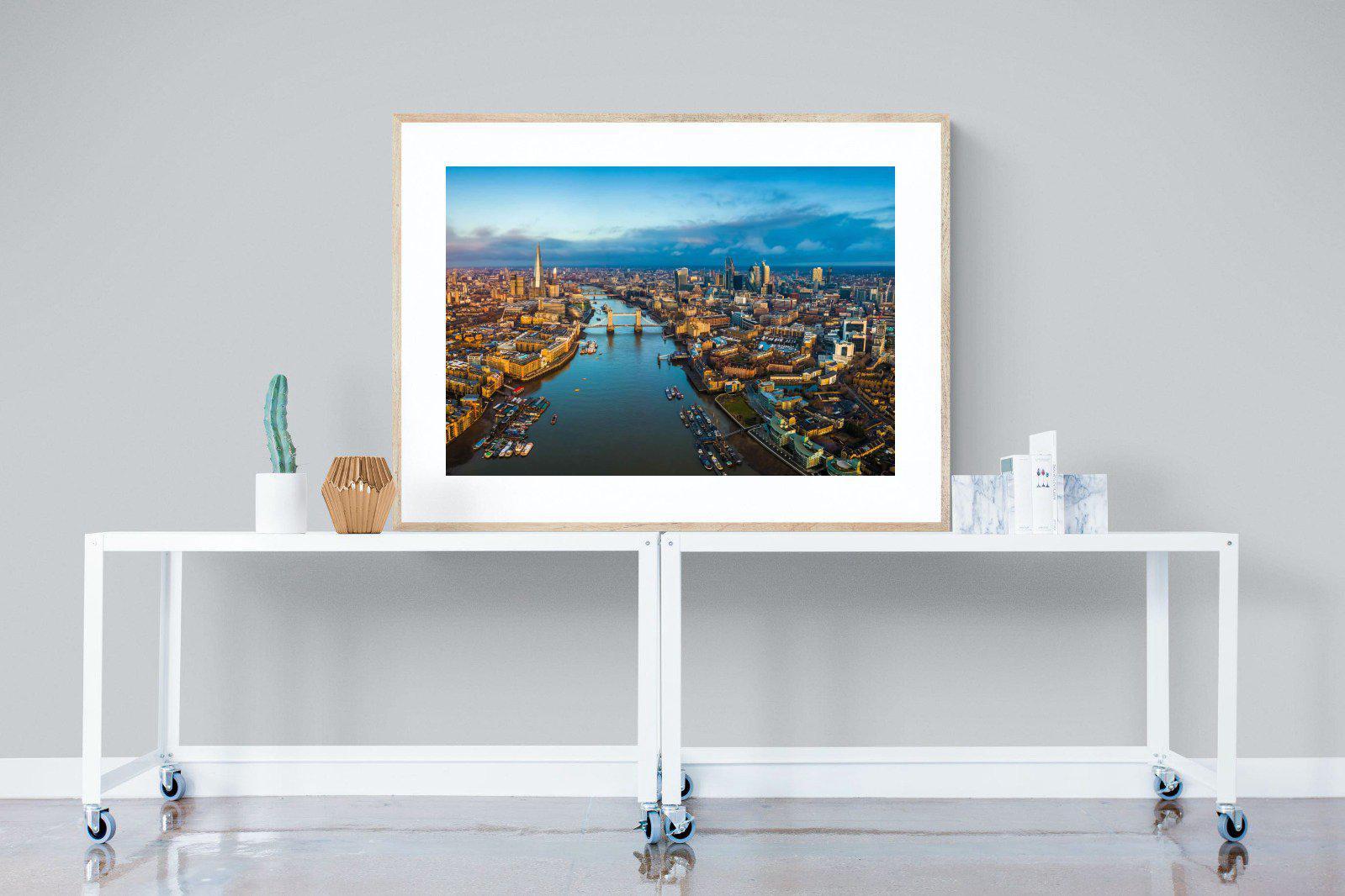 River Thames-Wall_Art-120 x 90cm-Framed Print-Wood-Pixalot