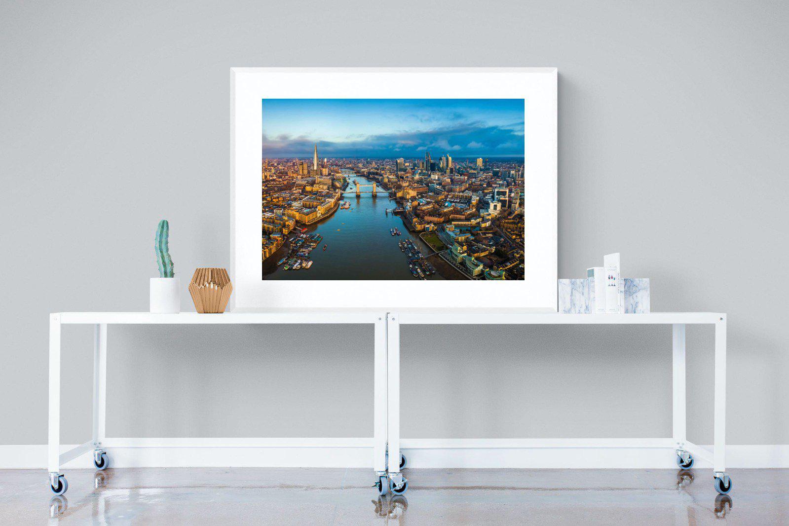 River Thames-Wall_Art-120 x 90cm-Framed Print-White-Pixalot