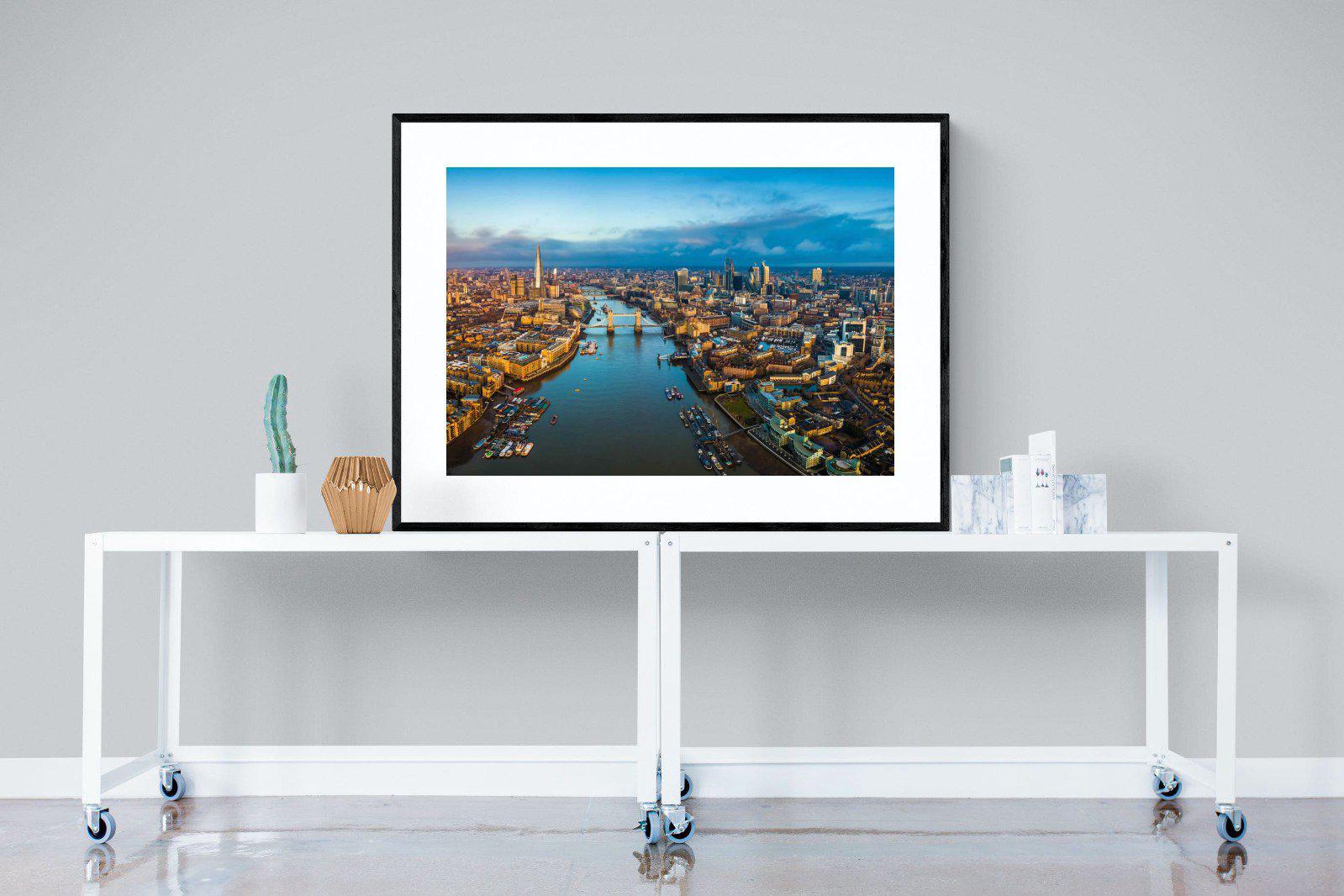 River Thames-Wall_Art-120 x 90cm-Framed Print-Black-Pixalot
