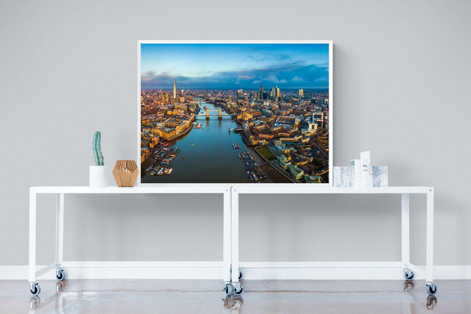 River Thames-Wall_Art-120 x 90cm-Mounted Canvas-White-Pixalot