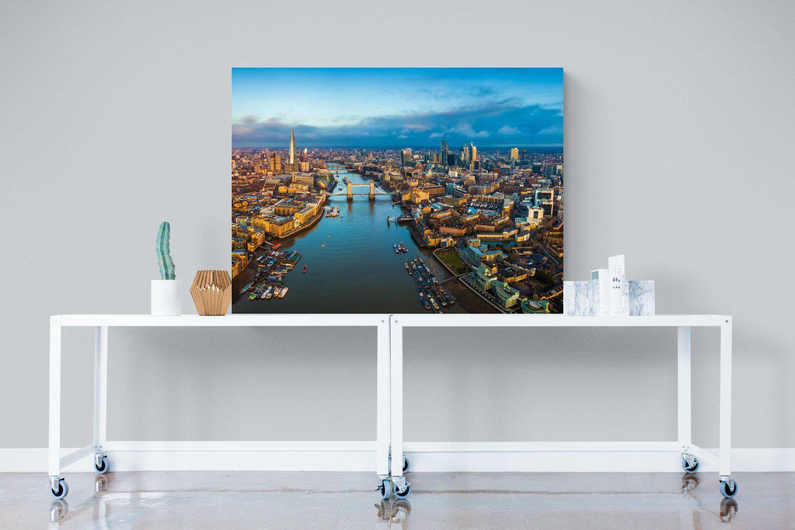 River Thames-Wall_Art-120 x 90cm-Mounted Canvas-No Frame-Pixalot