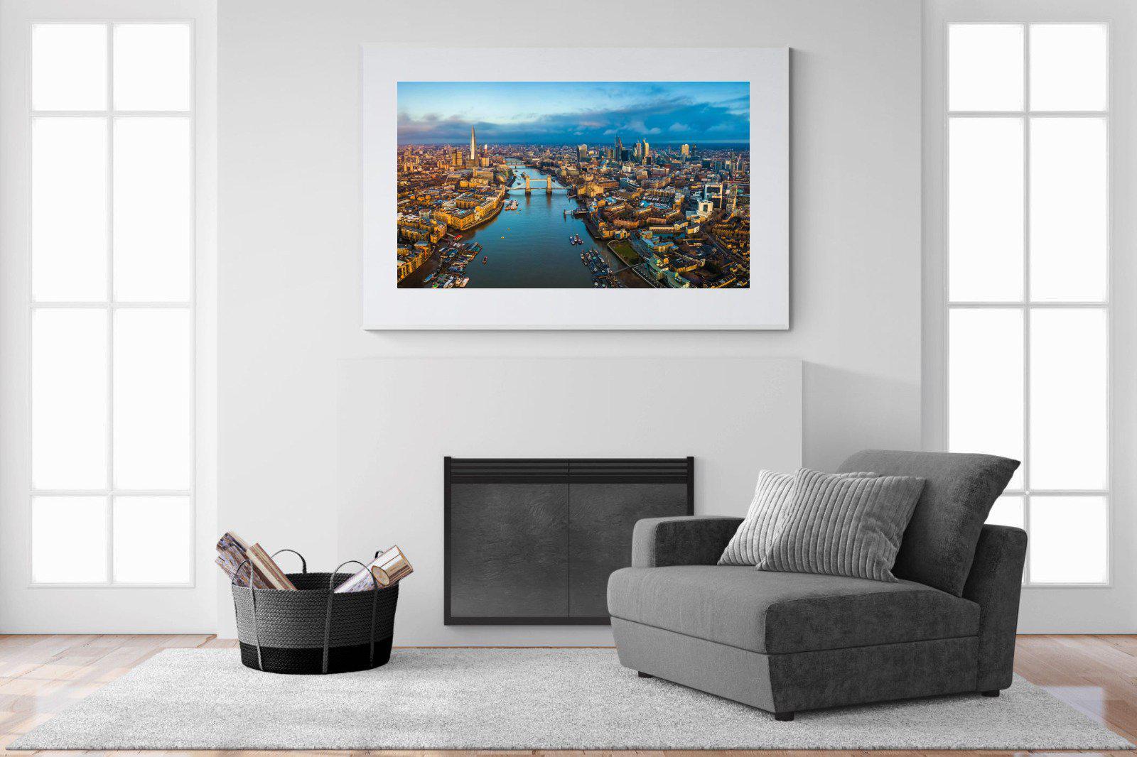 River Thames-Wall_Art-150 x 100cm-Framed Print-White-Pixalot