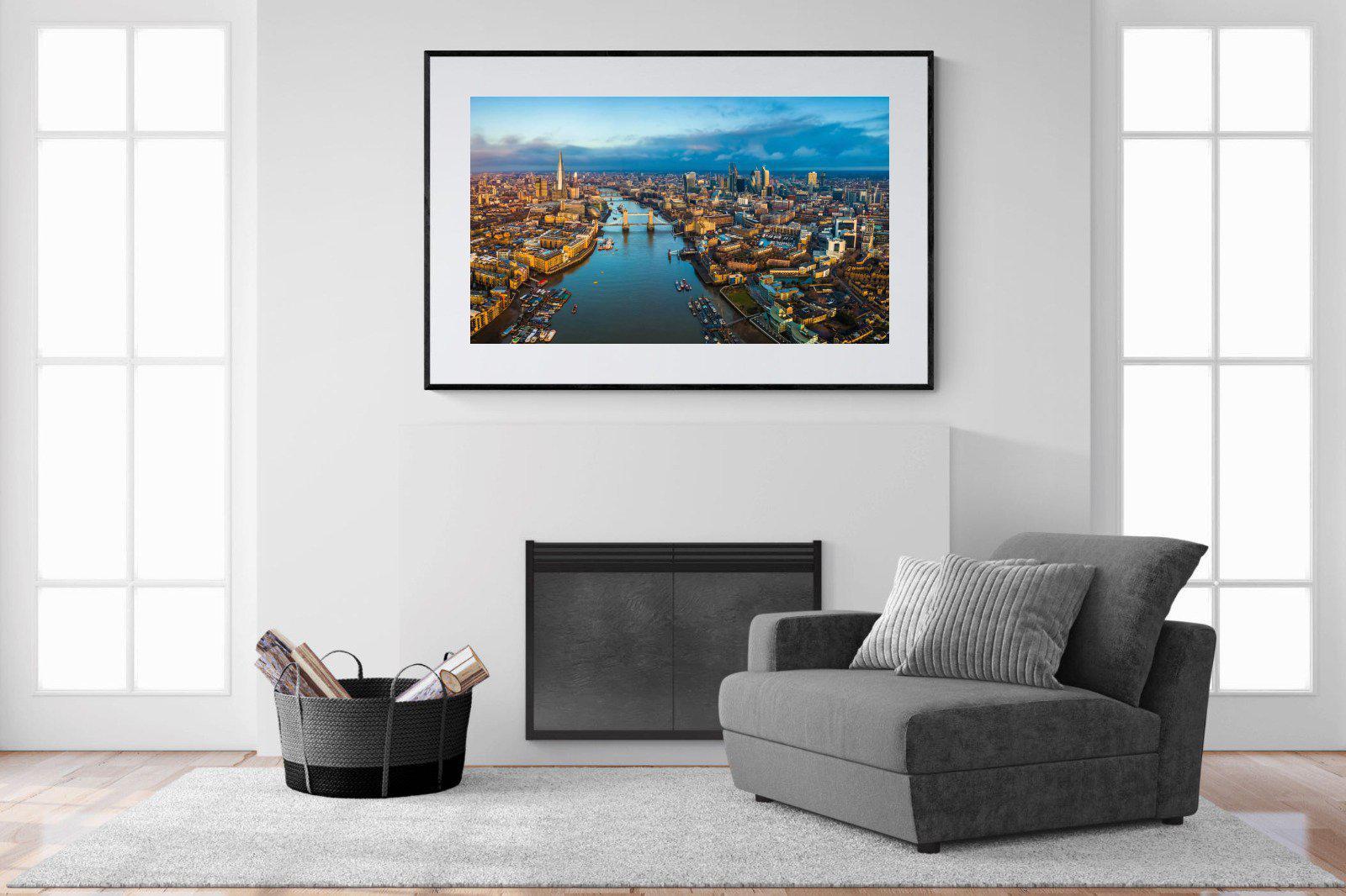 River Thames-Wall_Art-150 x 100cm-Framed Print-Black-Pixalot