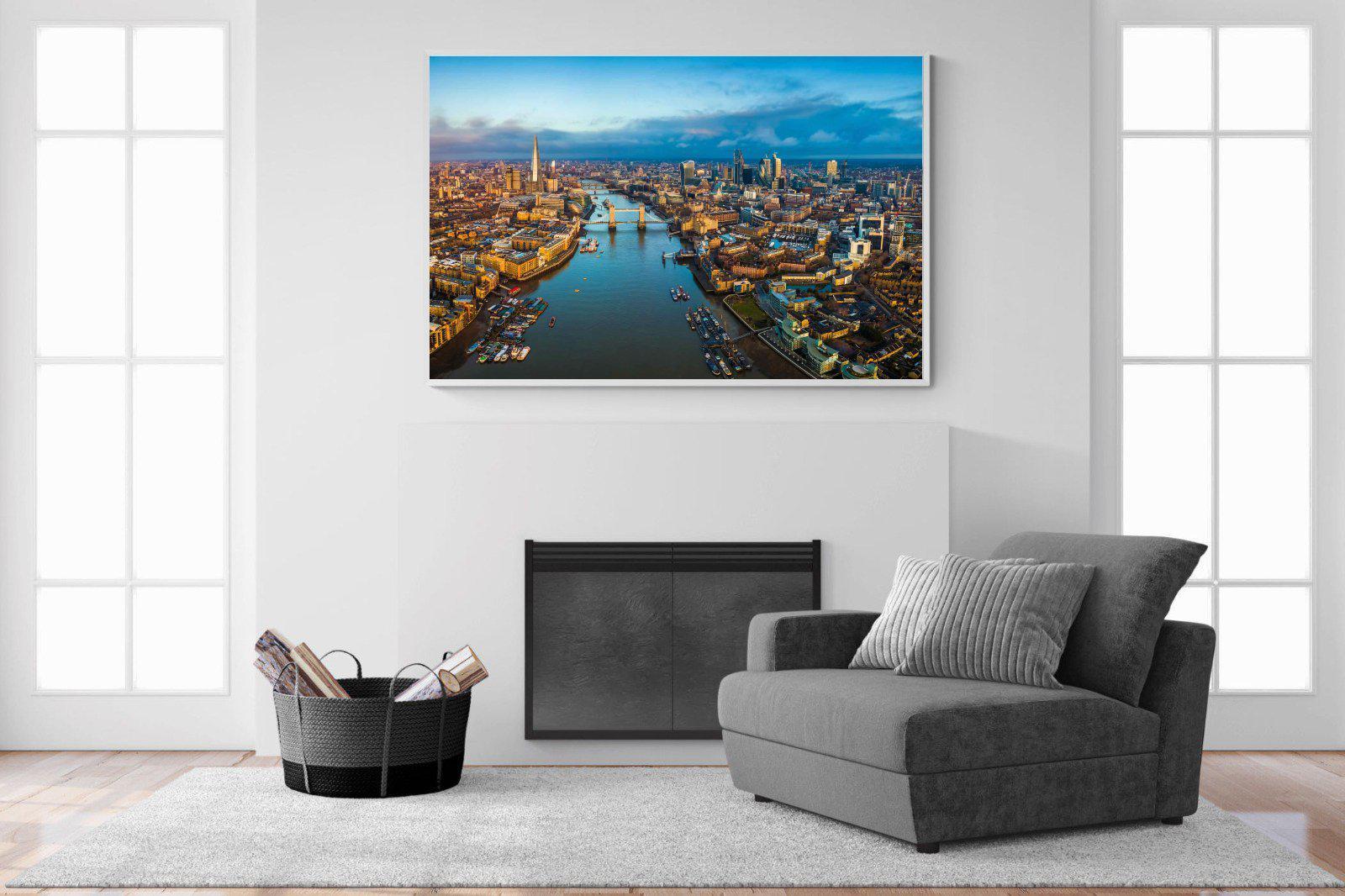 River Thames-Wall_Art-150 x 100cm-Mounted Canvas-White-Pixalot