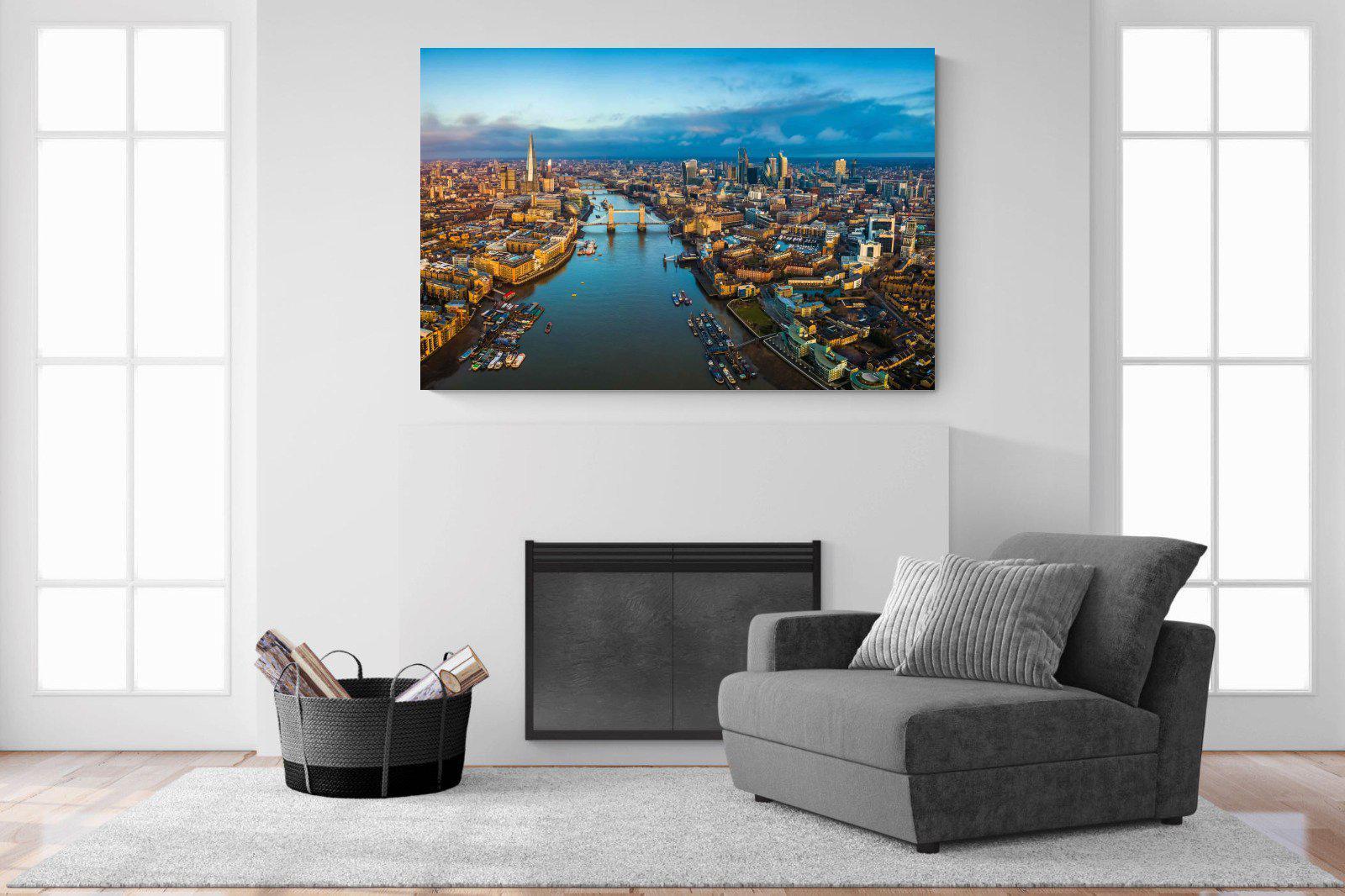 River Thames-Wall_Art-150 x 100cm-Mounted Canvas-No Frame-Pixalot