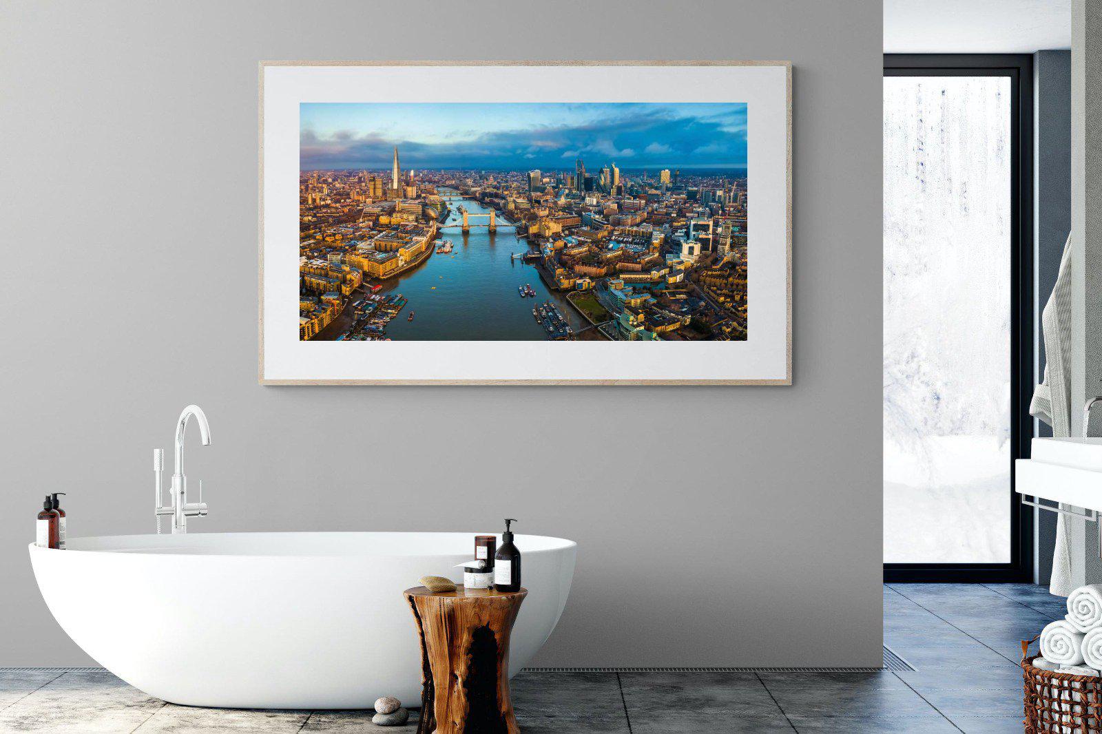 River Thames-Wall_Art-180 x 110cm-Framed Print-Wood-Pixalot