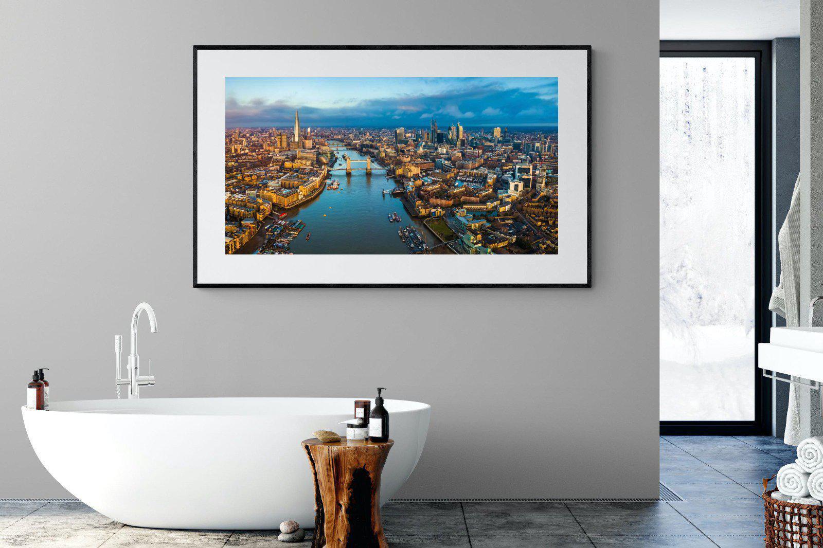 River Thames-Wall_Art-180 x 110cm-Framed Print-Black-Pixalot