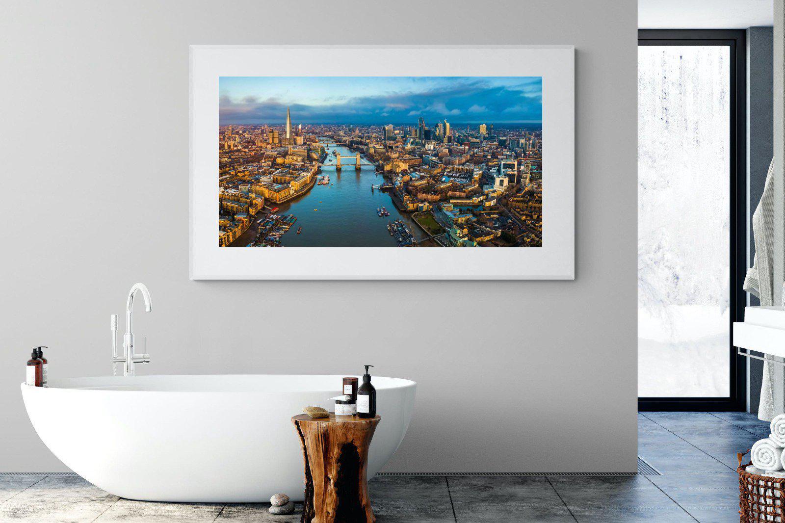 River Thames-Wall_Art-180 x 110cm-Framed Print-White-Pixalot