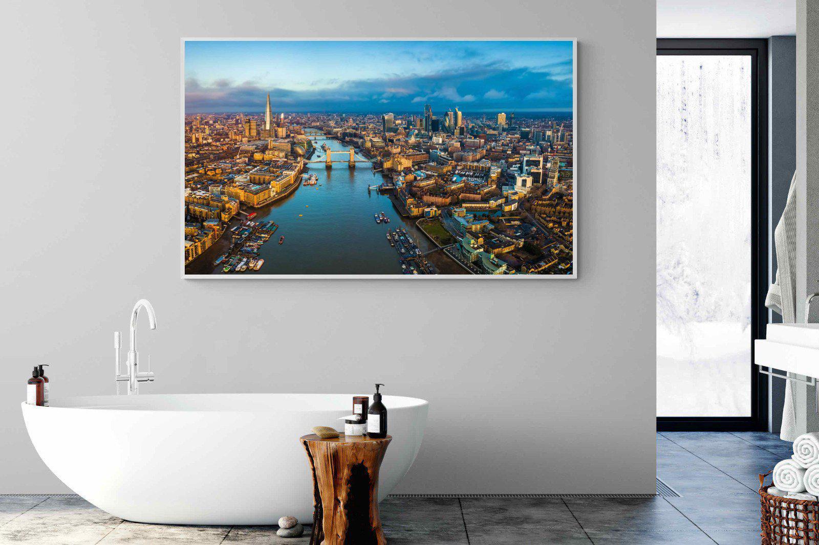 River Thames-Wall_Art-180 x 110cm-Mounted Canvas-White-Pixalot