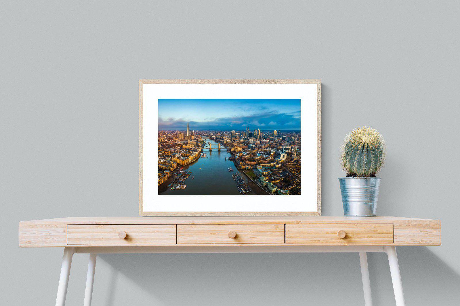 River Thames-Wall_Art-80 x 60cm-Framed Print-Wood-Pixalot