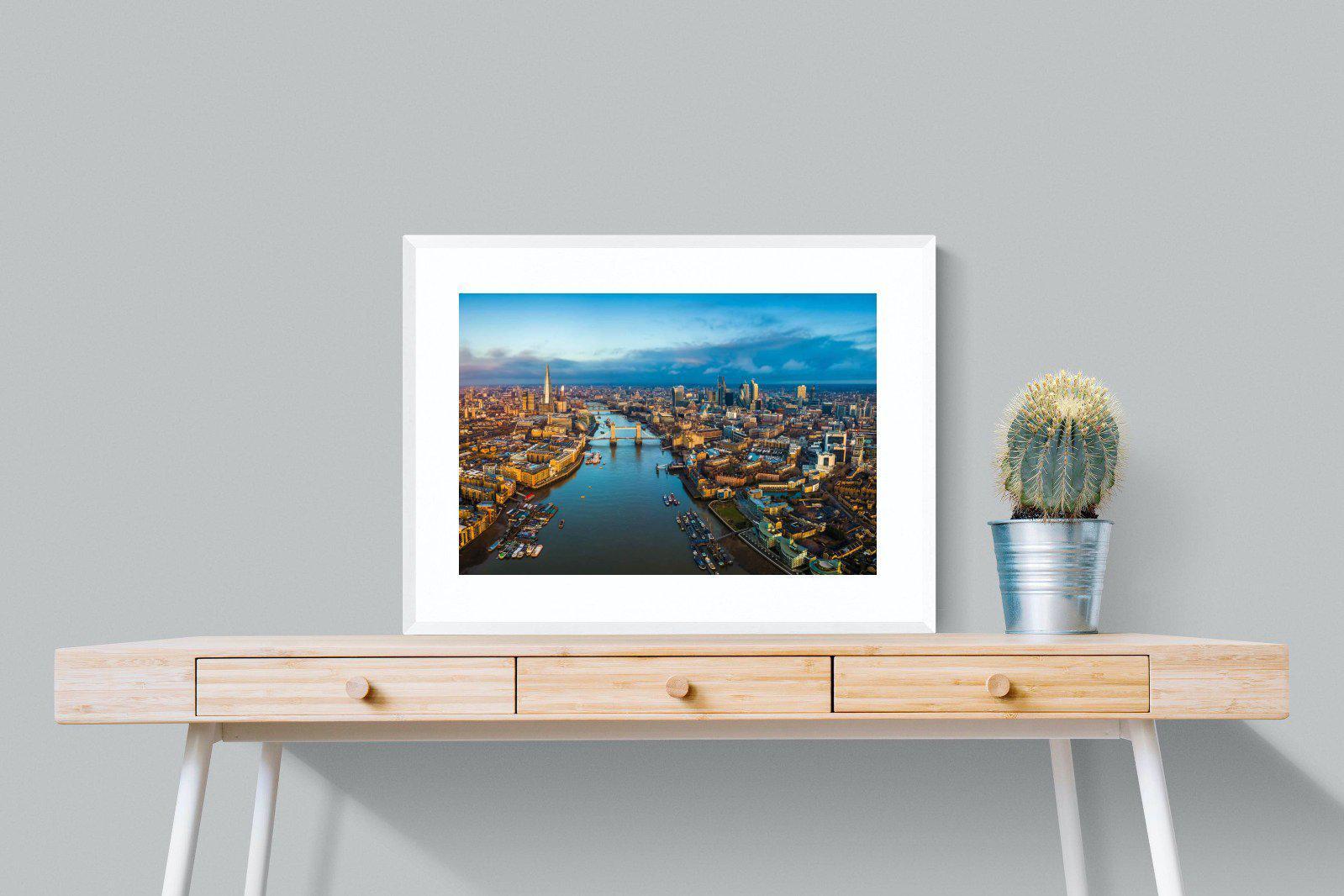 River Thames-Wall_Art-80 x 60cm-Framed Print-White-Pixalot