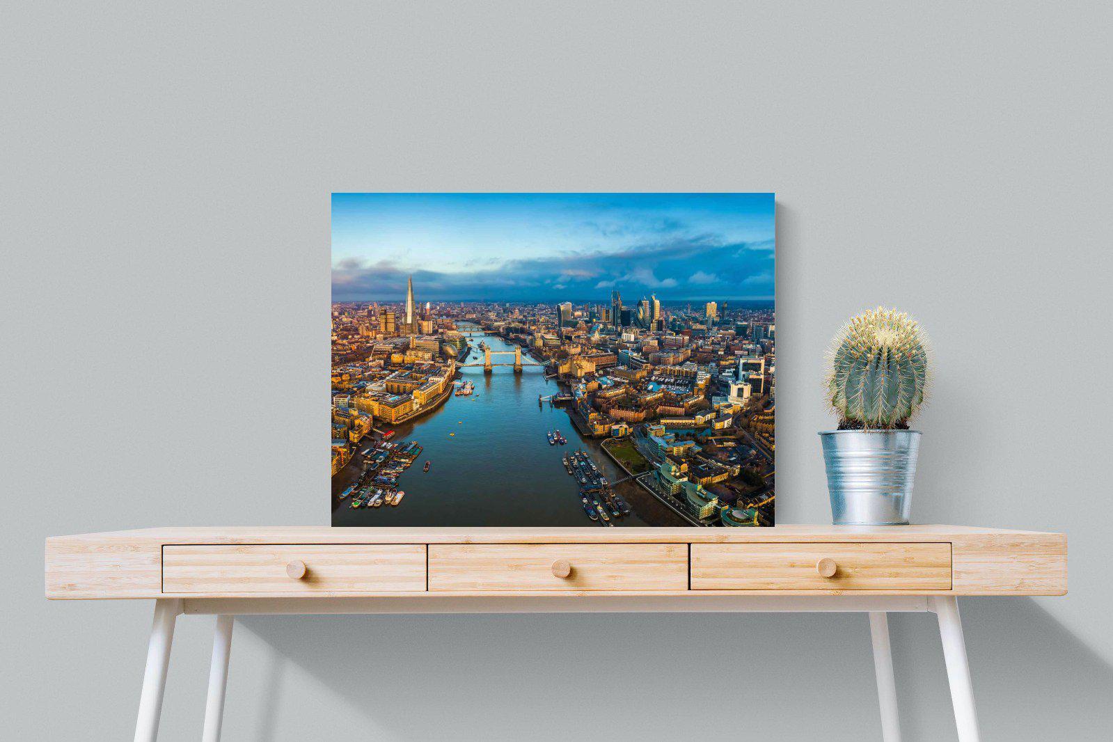 River Thames-Wall_Art-80 x 60cm-Mounted Canvas-No Frame-Pixalot