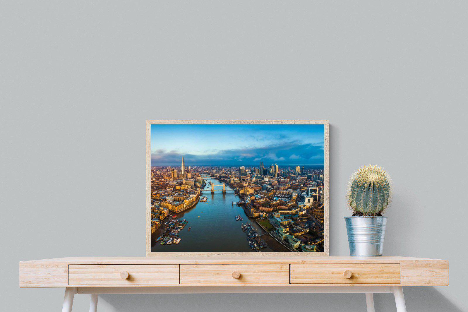 River Thames-Wall_Art-80 x 60cm-Mounted Canvas-Wood-Pixalot