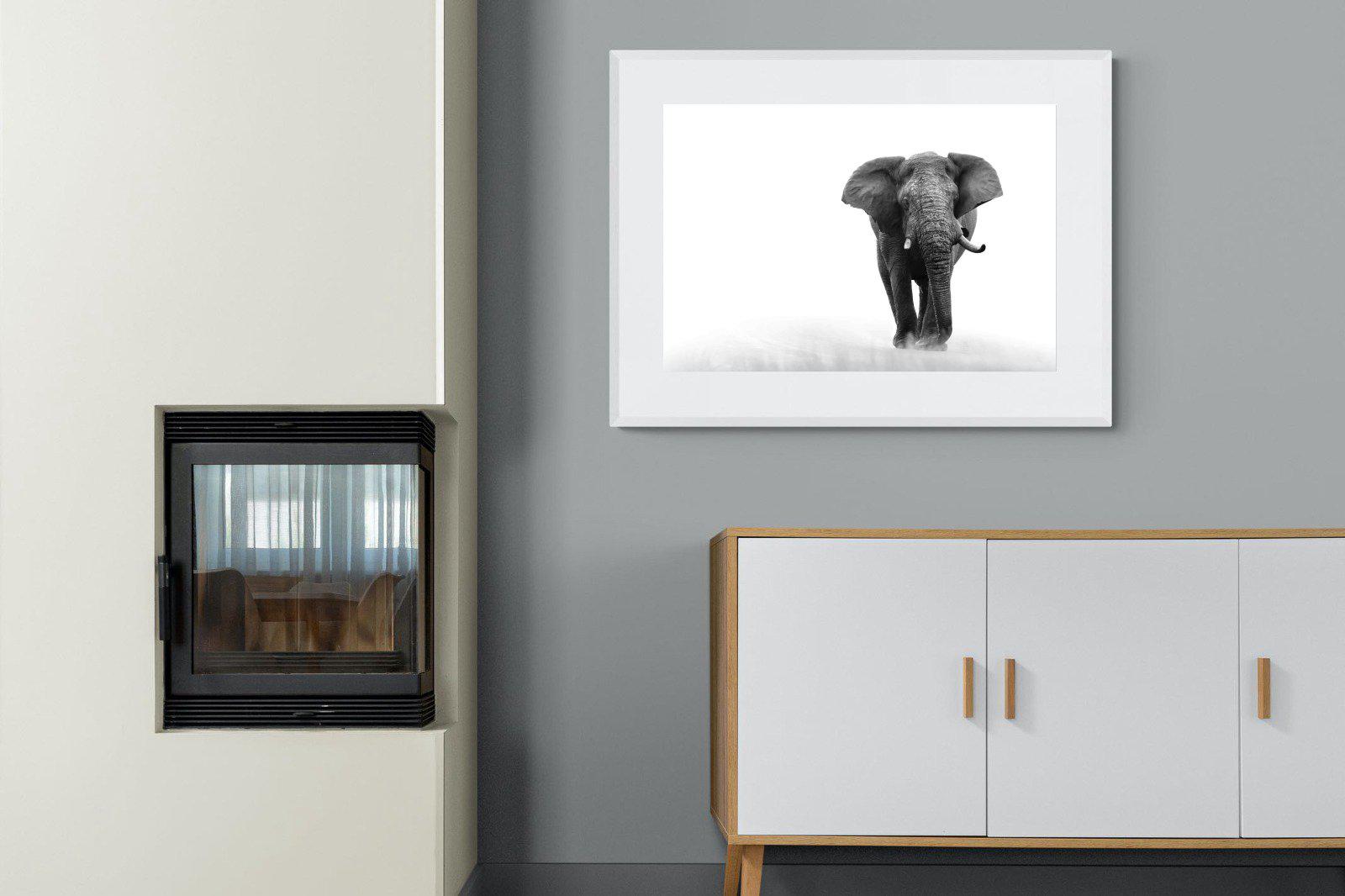 Roaming Bull-Wall_Art-100 x 75cm-Framed Print-White-Pixalot
