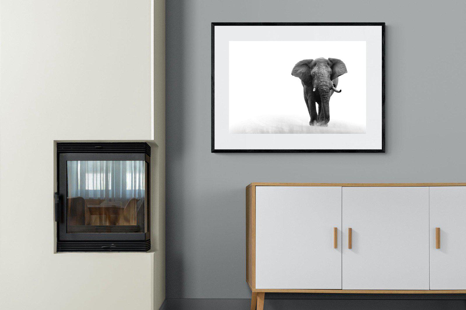 Roaming Bull-Wall_Art-100 x 75cm-Framed Print-Black-Pixalot