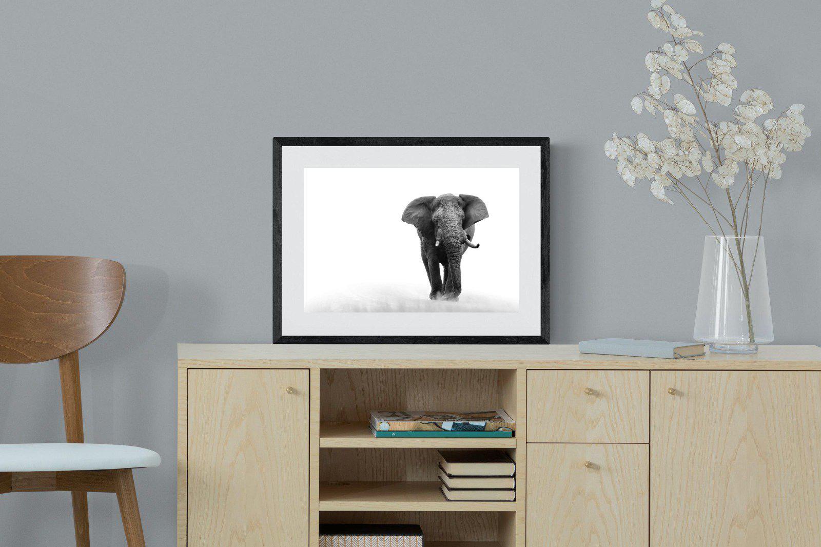 Roaming Bull-Wall_Art-60 x 45cm-Framed Print-Black-Pixalot