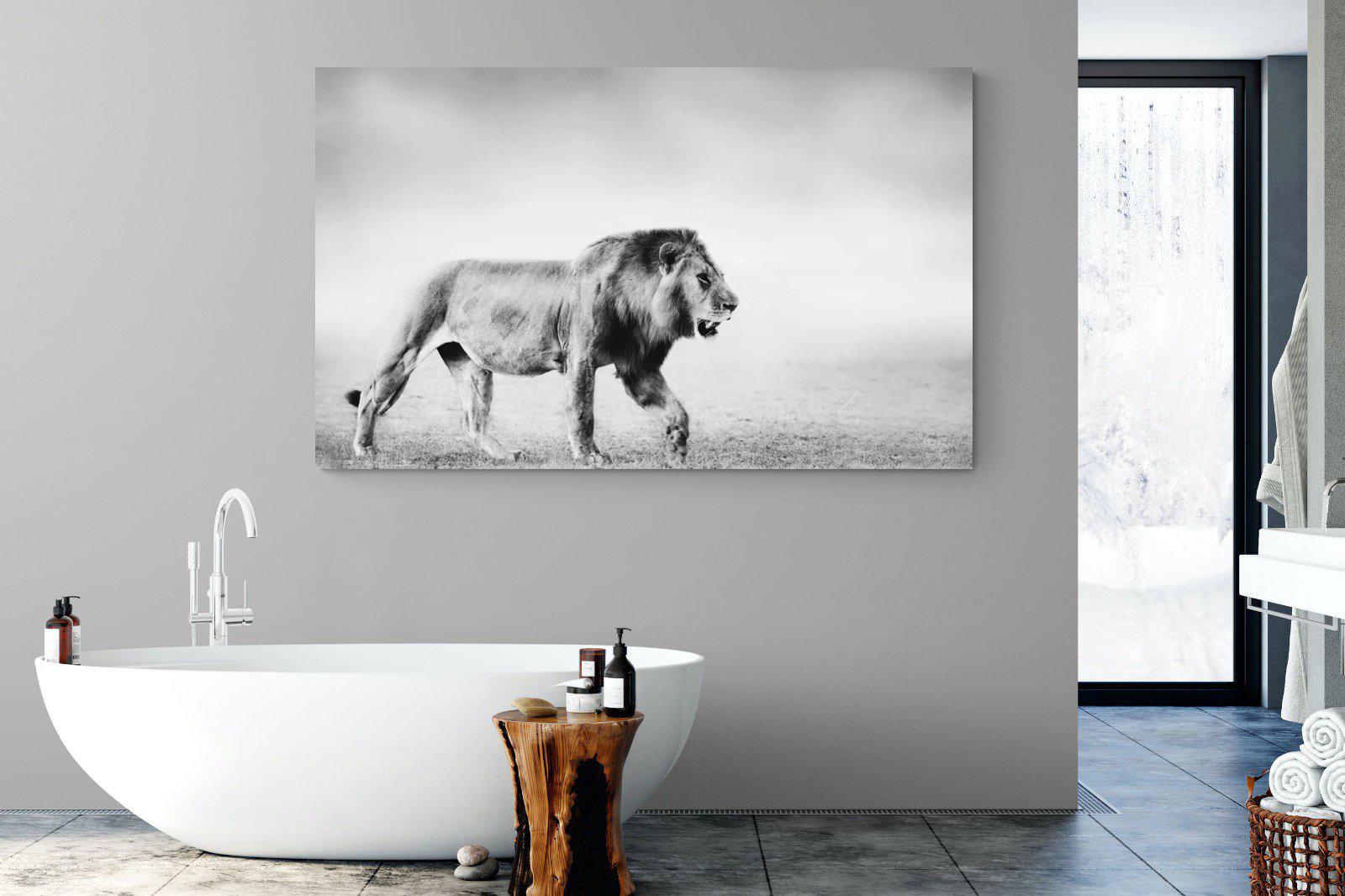 Roaming Lion-Wall_Art-180 x 110cm-Mounted Canvas-No Frame-Pixalot