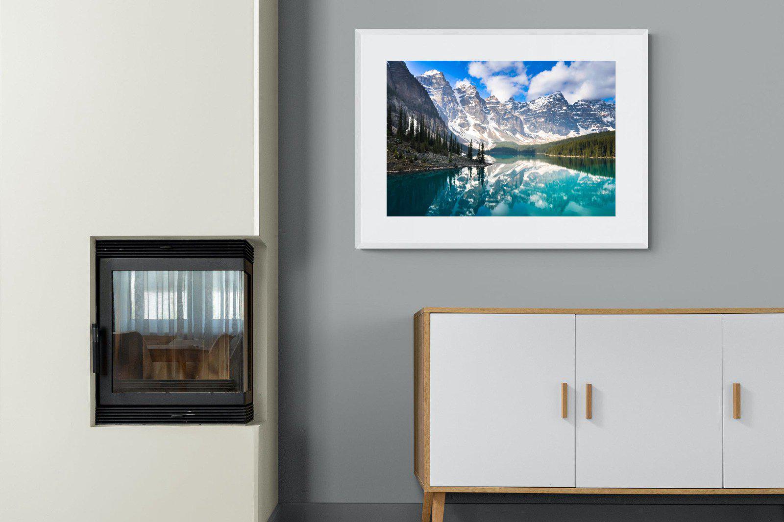 Rocky Mountains-Wall_Art-100 x 75cm-Framed Print-White-Pixalot