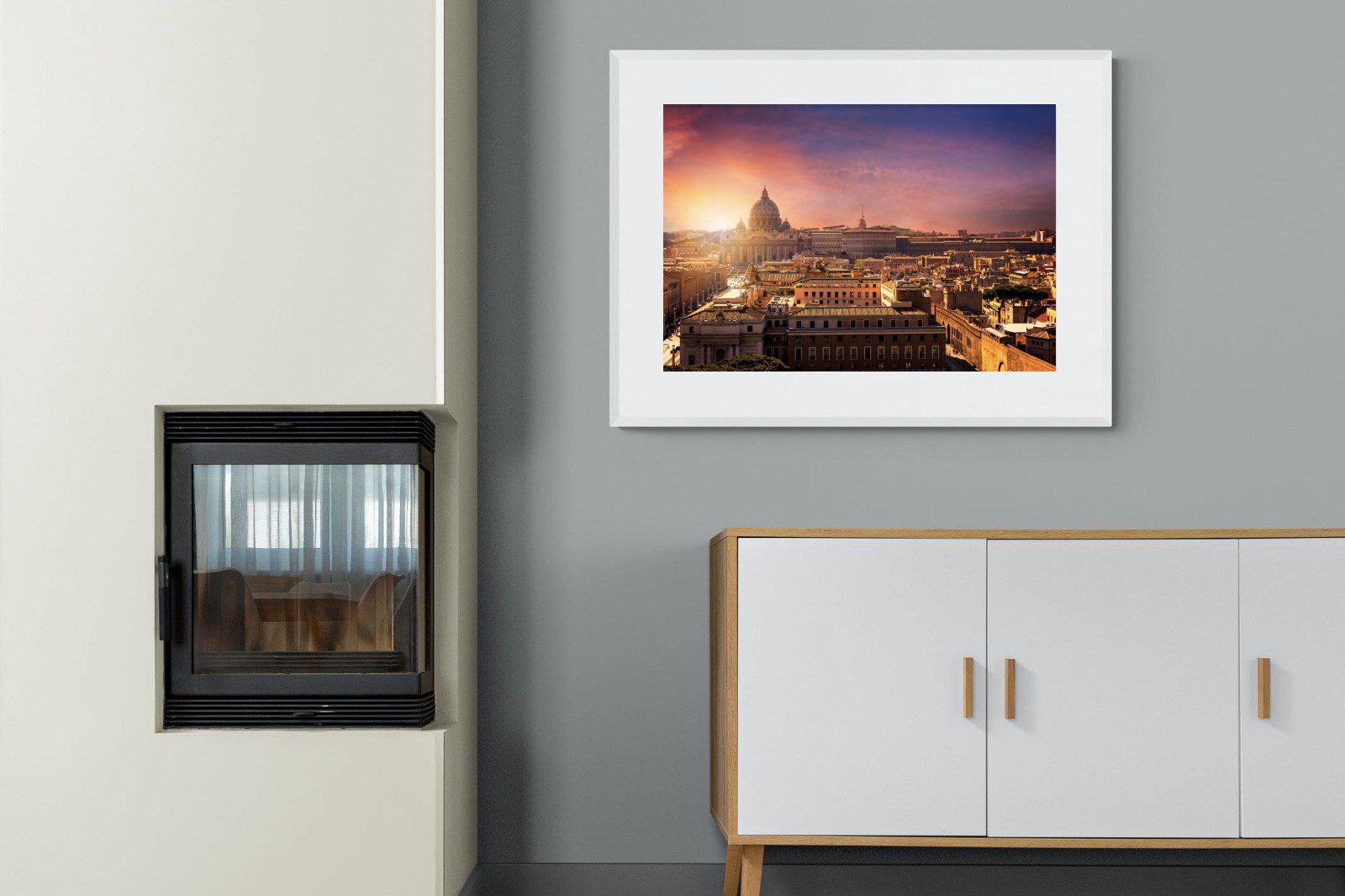 Rome-Wall_Art-100 x 75cm-Framed Print-White-Pixalot