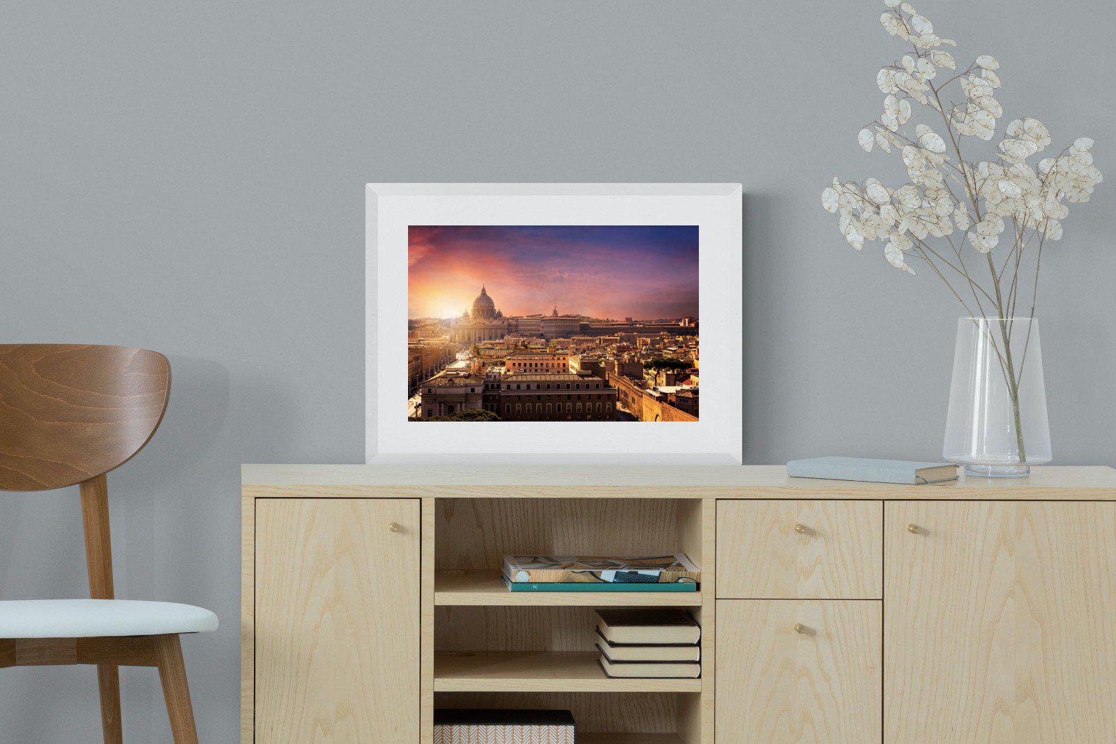 Rome-Wall_Art-60 x 45cm-Framed Print-White-Pixalot