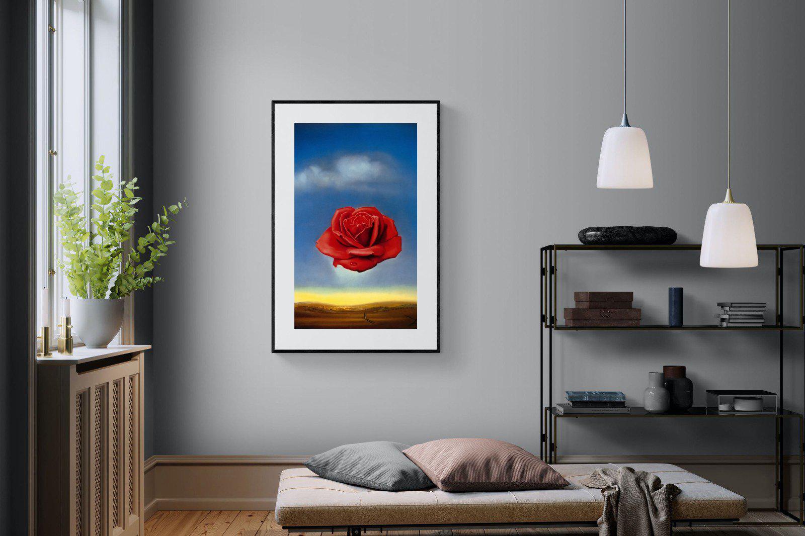 Rose Meditative-Wall_Art-100 x 150cm-Framed Print-Black-Pixalot