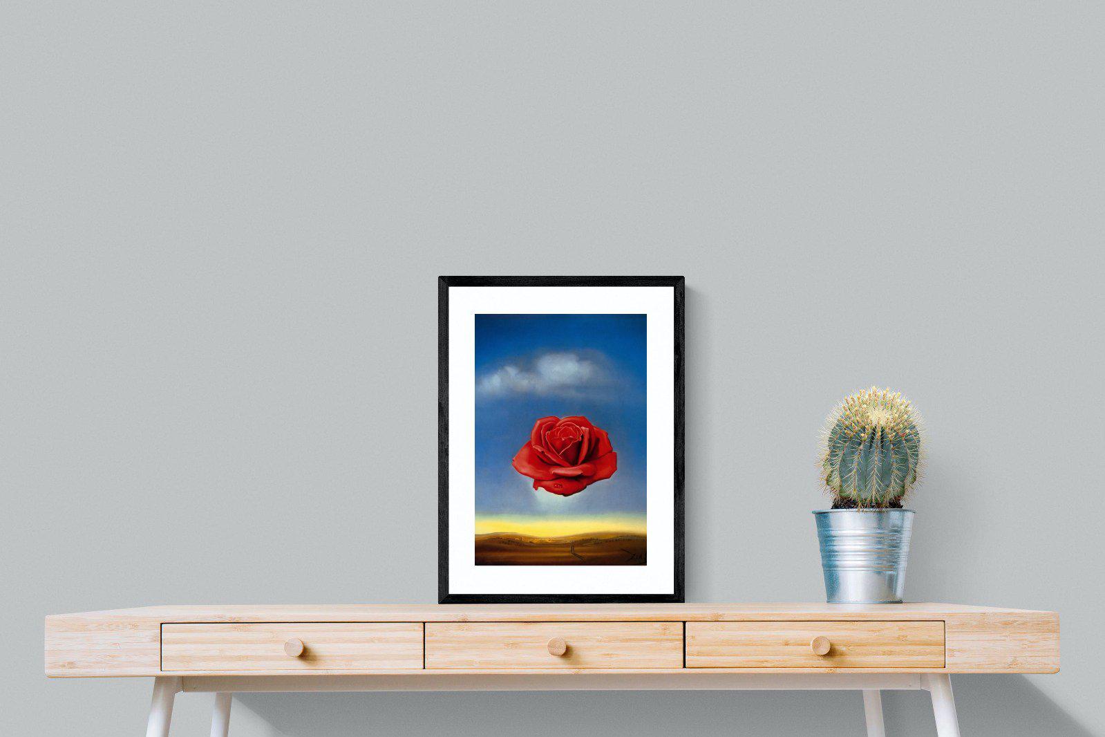 Rose Meditative-Wall_Art-45 x 60cm-Framed Print-Black-Pixalot