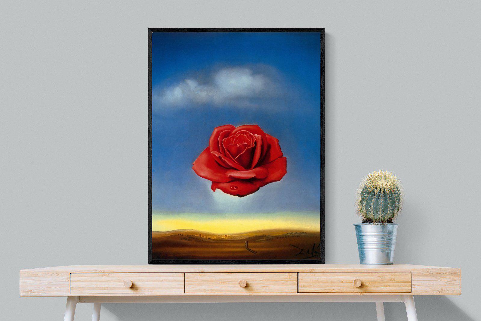 Rose Meditative-Wall_Art-75 x 100cm-Mounted Canvas-Black-Pixalot