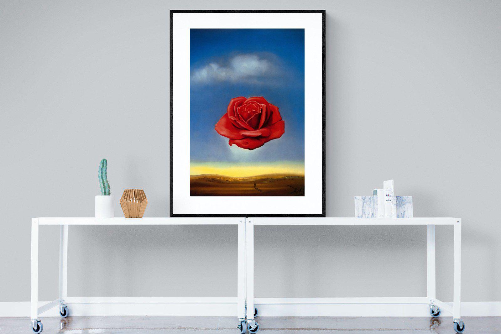 Rose Meditative-Wall_Art-90 x 120cm-Framed Print-Black-Pixalot