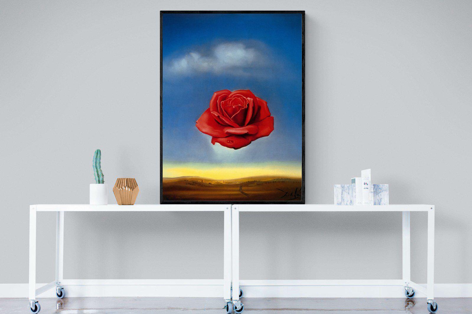 Rose Meditative-Wall_Art-90 x 120cm-Mounted Canvas-Black-Pixalot