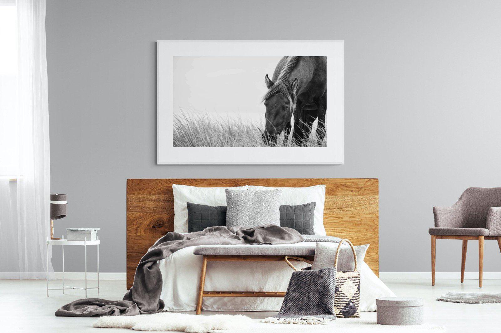 Sable Stallion-Wall_Art-150 x 100cm-Framed Print-White-Pixalot
