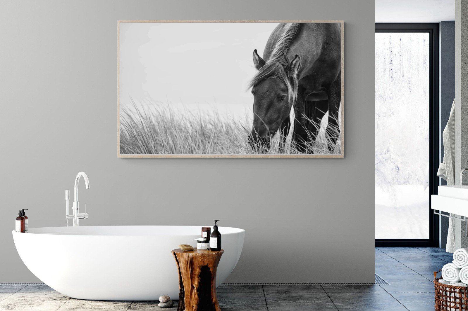 Sable Stallion-Wall_Art-180 x 110cm-Mounted Canvas-Wood-Pixalot