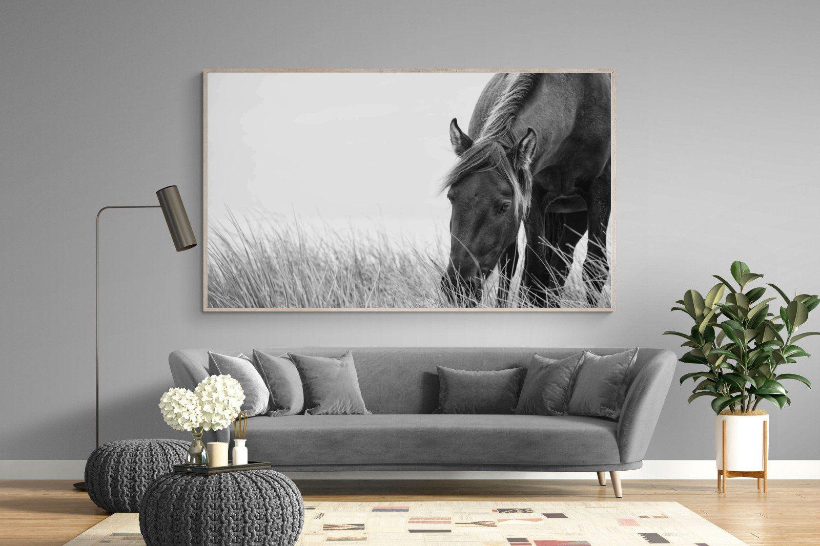 Sable Stallion-Wall_Art-220 x 130cm-Mounted Canvas-Wood-Pixalot