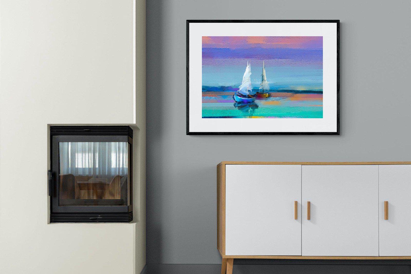 Sails-Wall_Art-100 x 75cm-Framed Print-Black-Pixalot