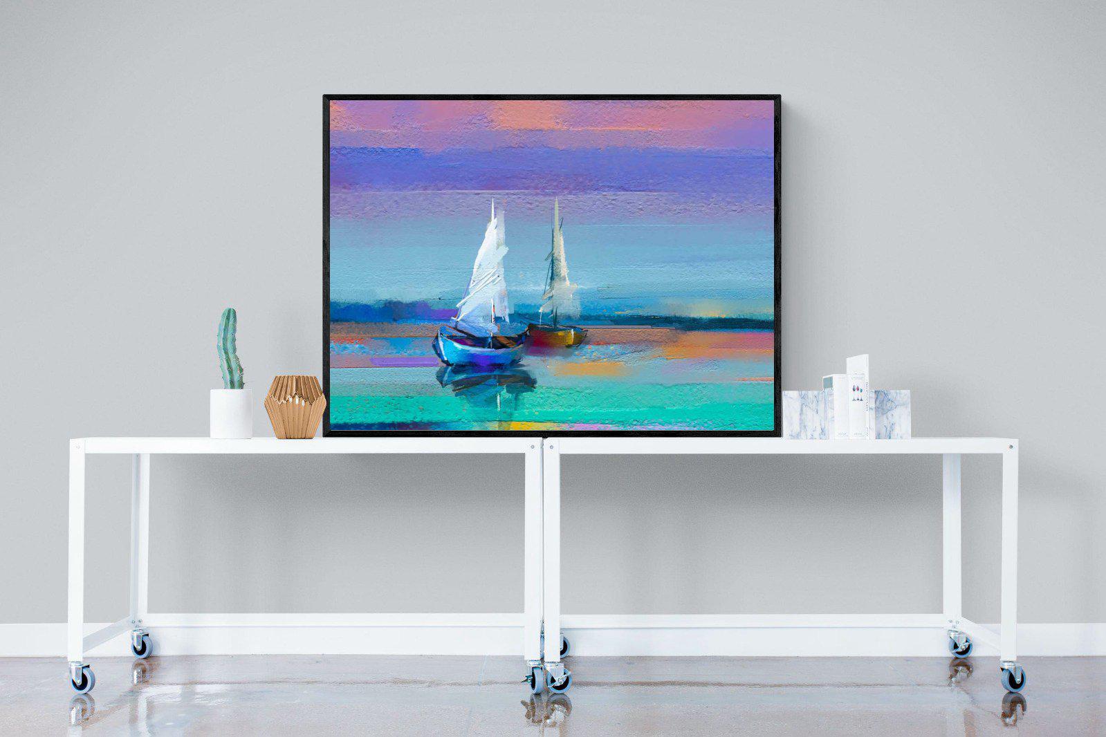 Sails-Wall_Art-120 x 90cm-Mounted Canvas-Black-Pixalot