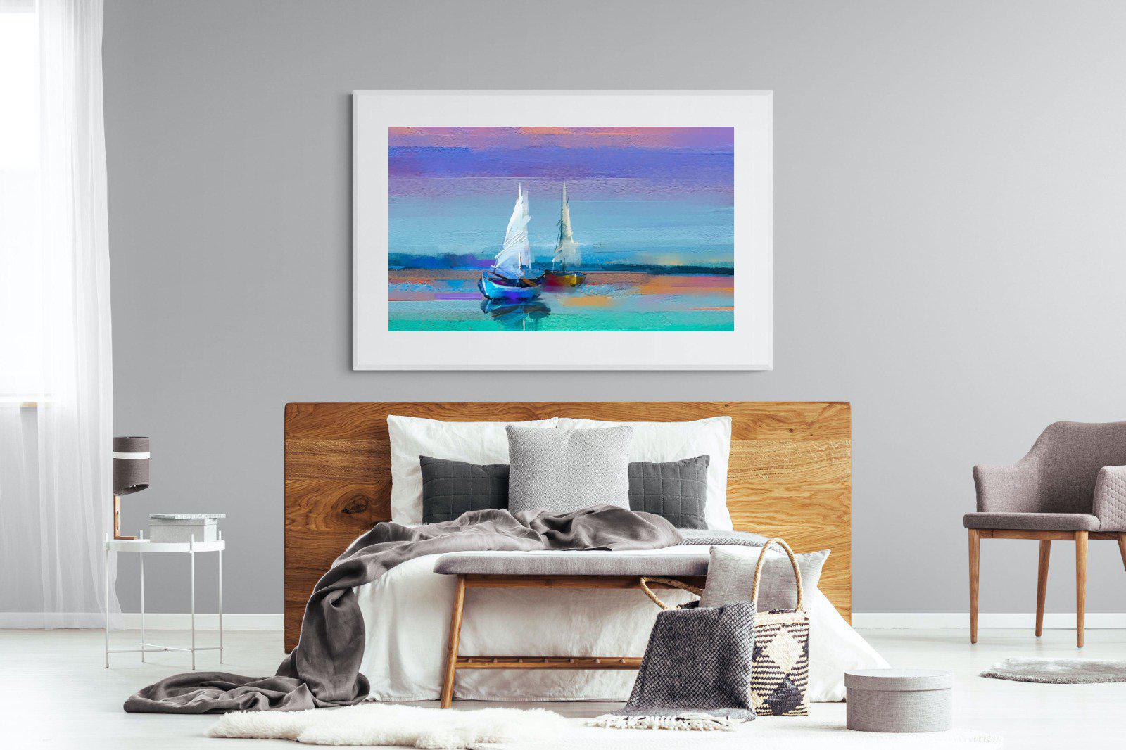 Sails-Wall_Art-150 x 100cm-Framed Print-White-Pixalot