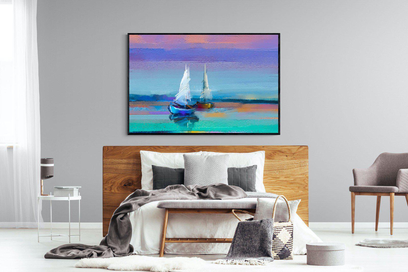 Sails-Wall_Art-150 x 100cm-Mounted Canvas-Black-Pixalot